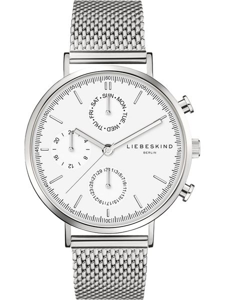 Liebeskind Zegarek kwarcowy w kolorze srebrno-białym rozmiar: onesize. Szare, analogowe zegarki Liebeskind. Za 435,11 zł.