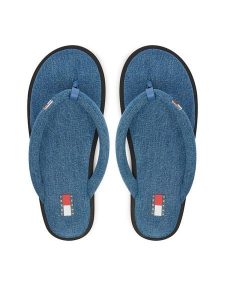 Tommy Jeans Japonki Tjw Padded Denim Casual Sandal EN0EN03021 Niebieski. Niebieskie klapki Tommy Jeans, bez wzorów, z denimu, bez obcasa. Za 289,99 zł.