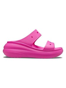 Crocs Klapki "Classic Crush" w kolorze różowym rozmiar: 42/43. Różowe klapki Crocs, bez wzorów, z otwartym noskiem, bez obcasa, na platformie. Za 88,02 zł.