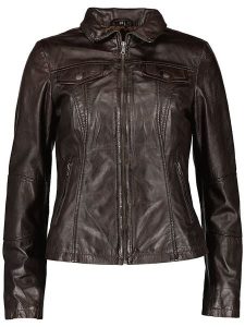 7eleven Skórzana kurtka "Peru" w kolorze ciemnobrązowym rozmiar: 40. Brązowe kurtki 7eleven, bez wzorów, ze skóry, bez kaptura. Za 462,29 zł.