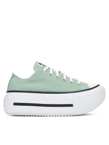 Converse Trampki Ctas Lift Double Stack A18862C Zielony. Zielone trampki Converse, bez wzorów, z materiału, bez zapięcia. Za 419,99 zł.