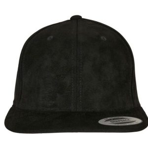 Czapka Z Daszkiem Ze Sztucznego Zamszu. Czarne czapki FLEXFIT, bez wzorów. Za 104,99 zł.