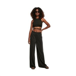 Krótki, prążkowany tank top dla kobiet Urban Classics GT. Czarne topy Urban Classics, bez wzorów, prążkowane, bez kołnierzyka, bez ramiączek. Za 142,00 zł.