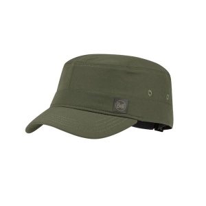 Czapka z daszkiem Buff Military Cap - solid khaki. Zielone czapki Buff, bez wzorów, z elastanu, militarne. Za 131,99 zł.