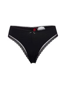 HUGO Stringi - Stringi Unique Kobiety czarny, XS. Czarne stringi Hugo, bez wzorów, z materiału. Za 139,95 zł.