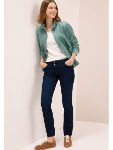 Cecil Dżinsy - Slim fit - w kolorze granatowym rozmiar: W31/L32. Niebieskie jeansy Cecil, z aplikacjami, ze skóry. Za 215,71 zł.