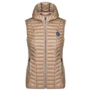 Damska kamizelka sportowa Loap Illifie brązowa. Brązowe kamizelki LOOP, bez wzorów, z puchu, bez kołnierzyka, bez ramiączek, bez kaptura. Za 231,99 zł.