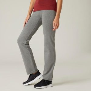 Legginsy fitness damskie Domyos. Niebieskie legginsy DOMYOS, bez wzorów, z bawełny. Za 69,99 zł.