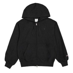 Bluza Rozpinana Damska Jeden Kolor. Czarne bluzy Champion, bez wzorów, bez kaptura. Za 318,99 zł.