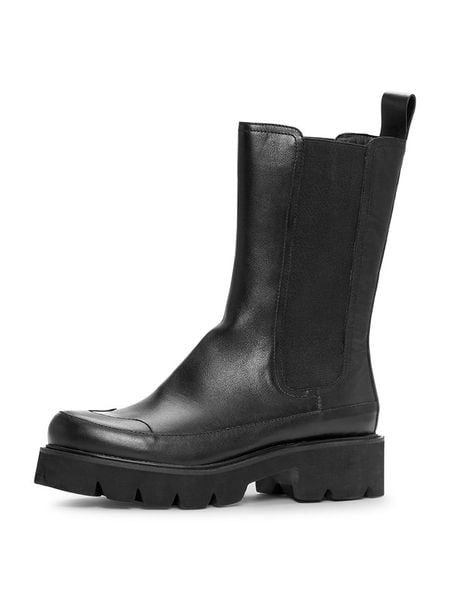 Ilse Jacobsen Skórzane sztyblety w kolorze czarnym rozmiar: 38. Czarne botki Ilse Jacobsen, bez wzorów, bez obcasa, bez zapięcia. Za 268,55 zł.