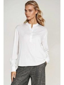 Nife Bluzka w kolorze białym rozmiar: 36. Białe bluzki Nife, bez wzorów, bez kołnierzyka, bez ramiączek. Za 160,96 zł.