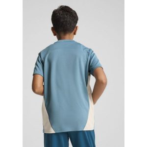 Młodzieżowa koszulka treningowa Olympique Marsylia PUMA Bold Blue Putty Beige. Brązowa bluzki Puma, m, bez wzorów, młodzieżowe, bez kołnierzyka, bez ramiączek. Za 190,50 zł.