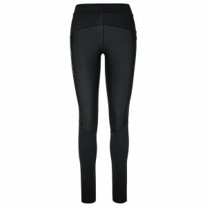 Damskie legginsy do biegania Kilpi KARANG-W. Czarne legginsy Kilpi, bez wzorów, z gumy, z podwyższonym stanem, długie. Za 149,50 zł.