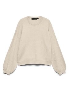 Vero Moda Sweter w kolorze kremowym rozmiar: XL. Brązowe swetry oversize Vero Moda, xl, bez wzorów, bez ramiączek. Za 119,95 zł.