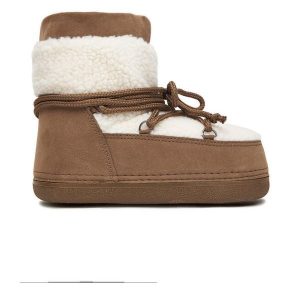 Śniegowce DeeZee. Brązowe buty zimowe DeeZee, bez obcasa, bez zapięcia. Za 199,99 zł.