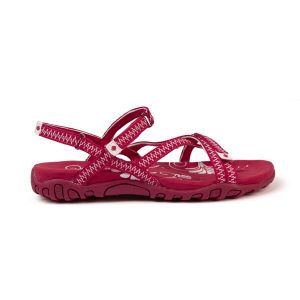 Sandały trekkingowe damskie TENA V4 – idealne dopasowanie i świetna przyczepność. Czerwone sandały Izas, bez wzorów, bez obcasa, bez zapięcia. W wyprzedaży za 226,04 zł.