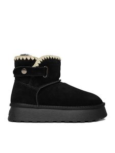 Badura Śniegowce EO-ANGELA-TS6296-01 Czarny. Czarne buty zimowe Badura, ze skóry, bez obcasa, bez zapięcia. Za 279,99 zł.