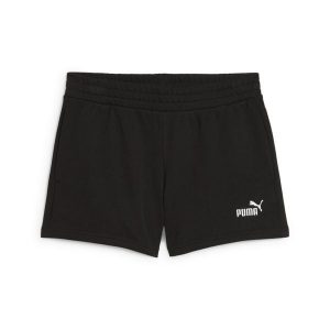Damskie szorty z małym logo No. 1 ESS 4'' PUMA Black. Czarne szorty Puma, bez wzorów, eleganckie. Za 109,00 zł.