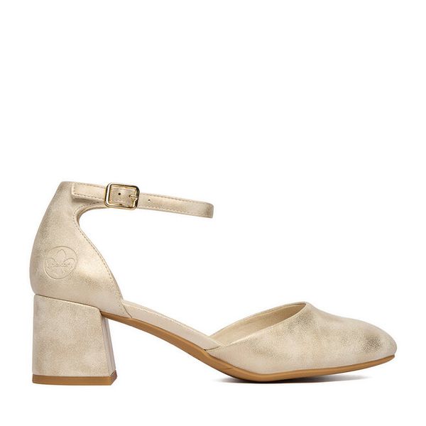 Czółenka Rieker. Żółte czółenka Rieker, bez wzorów, bez obcasa, bez zapięcia. Za 319,99 zł.