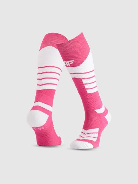 4F Skarpety narciarskie damskie - różowe 35-38. Czerwone skarpetki 4f, bez wzorów. Za 79,99 zł.