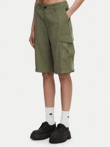 G-Star Raw Szorty materiałowe Bermuda Cargo D29016-D522 Zielony ciemny Relaxed Fit. Zielone szorty G-Star, bez wzorów, z bawełny, retro. Za 338,99 zł.