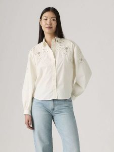 Levi's Koszula w kolorze kremowym rozmiar: S. Brązowe koszule Levi's®, s, bez wzorów, z bawełny, bez kołnierzyka, bez ramiączek. Za 126,75 zł.
