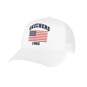 Czapka Damska Skechers. Białe czapki Skechers, bez wzorów. Za 84,99 zł.