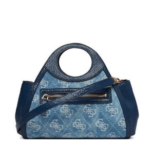 Torebka Guess. Niebieskie kuferki Guess, z aplikacjami, bez dodatków. Za 659,99 zł.