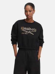 Reebok Bluza Renata RK25707CCW Czarny Cropped Fit. Czarne bluzy Reebok, m, bez wzorów, z bawełny, bez kaptura. Za 179,99 zł.