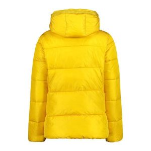 Damska kurtka z kapturem CMP. Żółte kurtki sportowe CMP, na zimę, bez wzorów, z puchu, z kapturem, narciarskie. Za 548,50 zł.