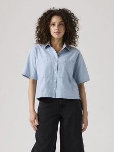 Levi's Koszula w kolorze błękitnym rozmiar: L. Niebieskie koszule Levi's®, l, bez wzorów, z bawełny, bez kołnierzyka, bez ramiączek. Za 154,95 zł.