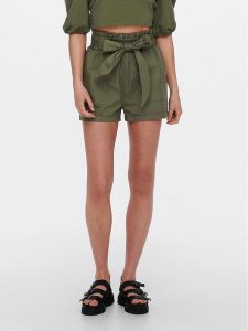 ONLY Szorty materiałowe Smilla 15154906 Khaki Regular Fit. Brązowe szorty ONLY, bez wzorów, z bawełny. Za 139,99 zł.