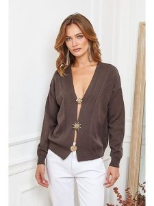 Joséfine Kardigan "Alabess" w kolorze brązowym rozmiar: L. Brązowe kardigany Joséfine. Za 147,91 zł.