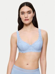 Triumph Biustonosz z fiszbiną Amourette 10209584 Błękitny. Niebieskie biustonosze Triumph, bez wzorów, z syntetyku. Za 139,99 zł.