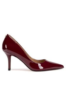 Nine West Szpilki WFA3045-1A Bordowy. Czerwone szpilki Nine West, bez wzorów, ze skóry, bez obcasa. Za 219,99 zł.