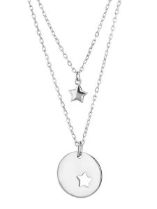 Eclat d'Argent Srebrny naszyjnik z zawieszką - dł. 39 cm rozmiar: onesize. Szare naszyjniki Eclat d'Argent, srebrne. Za 100,99 zł.