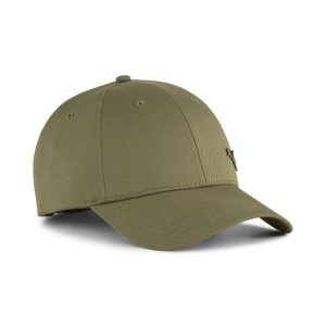Czapka z daszkiem Puma. Brązowe czapki Puma, bez wzorów, z materiału, sportowe. Za 54,99 zł.