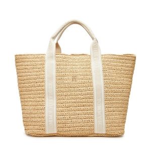 Torebka Tommy Hilfiger. Brązowe shopper bag TOMMY HILFIGER, bez wzorów, bez dodatków. Za 399,99 zł.