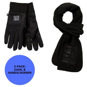 Zestaw termo unisex Szalik/Rękawiczki. Czarne szaliki HEAT KEEPER, na zimę, bez wzorów, z poliamidu. Za 164,54 zł.