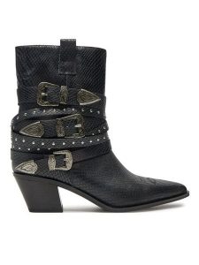 Aldo Botki Emberlynx 13848382 Czarny. Czarne botki ALDO, bez wzorów, ze skóry, bez obcasa, na słupku, bez zapięcia. Za 599,99 zł.