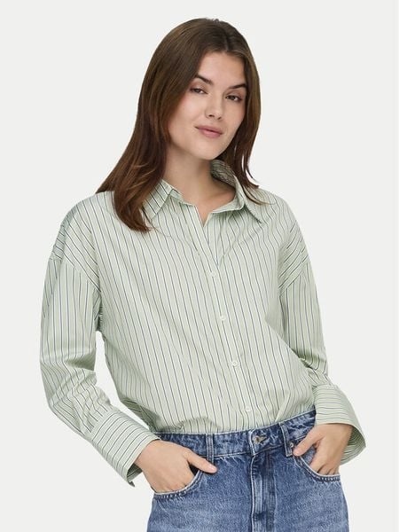 ONLY Koszula Oregon 15367554 Zielony Regular Fit. Zielone koszule ONLY, s, bez wzorów, z syntetyku, bez kołnierzyka, bez ramiączek. Za 129,99 zł.
