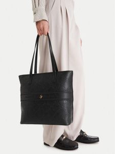 Beverly Hills Polo Club Torebka EO-BHPC-L-012-09 Czarny. Czarne shopper bag Beverly Hills Polo Club, bez wzorów, z materiału, bez dodatków. Za 299,99 zł.