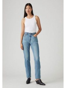 Levi's Dżinsy - Regular fit - w kolorze niebieskim rozmiar: W30/L32. Niebieskie jeansy Levi's®, z aplikacjami, z podwyższonym stanem. Za 210,31 zł.