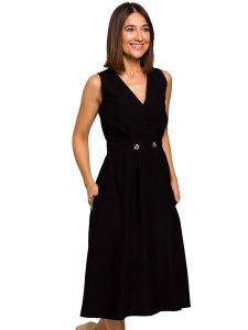 Stylove Sukienka w kolorze czarnym rozmiar: L. Czarne sukienki Stylove, l, bez wzorów, bez kołnierzyka, bez ramiączek, midi. Za 141,19 zł.