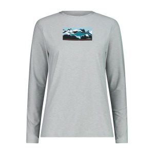 Koszulka damska turystyczna CMP 33N2226. Szare koszulki sportowe CMP, bez wzorów, bez ramiączek. Za 126,45 zł.