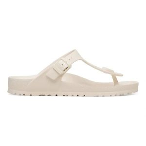 Birkenstock Gizeh EVA Eggshell Japonki damskie. Białe klapki Birkenstock, bez wzorów, ze skóry, bez obcasa. Za 189,99 zł.