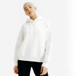 Bluza z kapturem damska Elementals. Białe bluzy DECATHLON, m, bez wzorów, z bawełny, z kapturem. Za 139,99 zł.