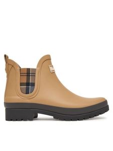 Barbour Kalosze Mallow LRF0091NY19 Beżowy. Brązowe kalosze Barbour, bez wzorów, z gumy. Za 349,99 zł.
