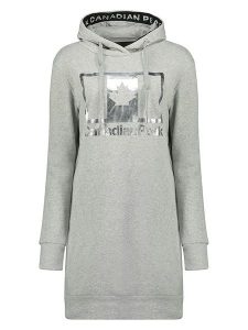 Canadian Peak Sukienka dresowa w kolorze szarym rozmiar: S. Szare sukienki Canadian Peak, na co dzień, s, bez wzorów, z dresówki, bez kołnierzyka, bez ramiączek, mini, proste. Za 104,99 zł.