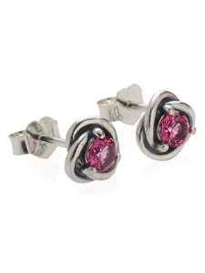 Pandora Srebrne kolczyki-wkrętki z kryształami rozmiar: onesize. Różowe kolczyki Pandora, z kryształem, srebrne. Za 165,99 zł.